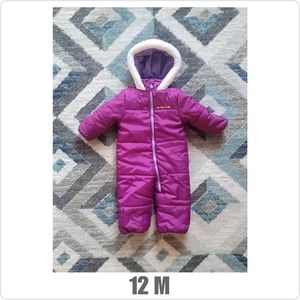 Puffer Winter Snow one piece for baby girl Pink Platinum 12 m (newborn & infants